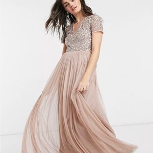 Maya Deluxe Sequin V-Neck Gown